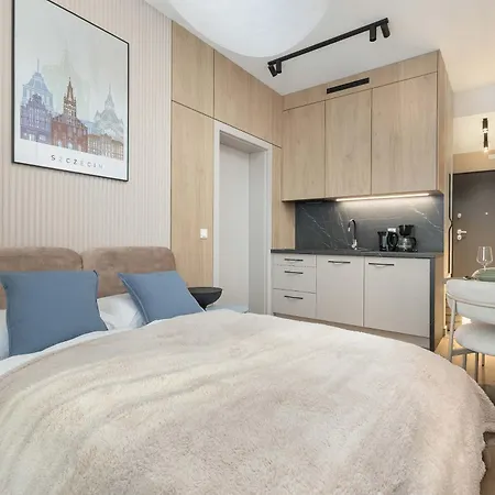 Beige By The River In With Balcony By Renters Apartment Stettin